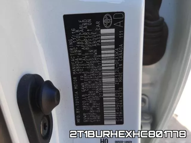 2T1BURHEXHC801778 фото 2