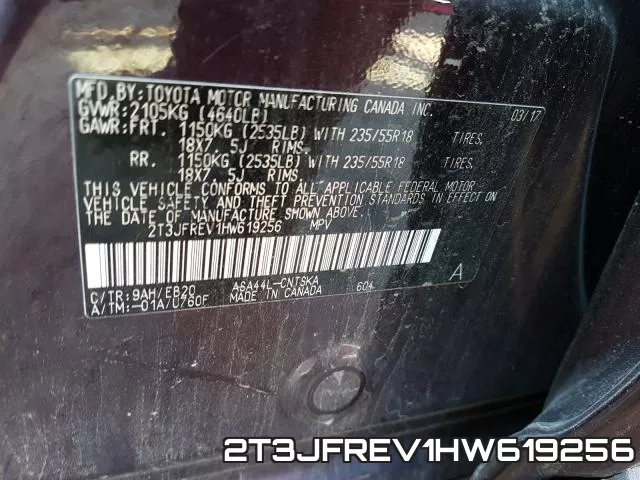2T3JFREV1HW619256 фото 2