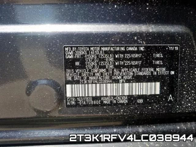 2T3K1RFV4LC038944 фото 2