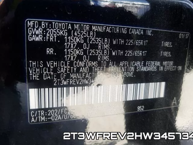 2T3WFREV2HW345734 фото 2