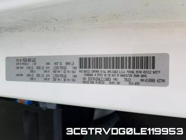 3C6TRVDG0LE119953 фото 2