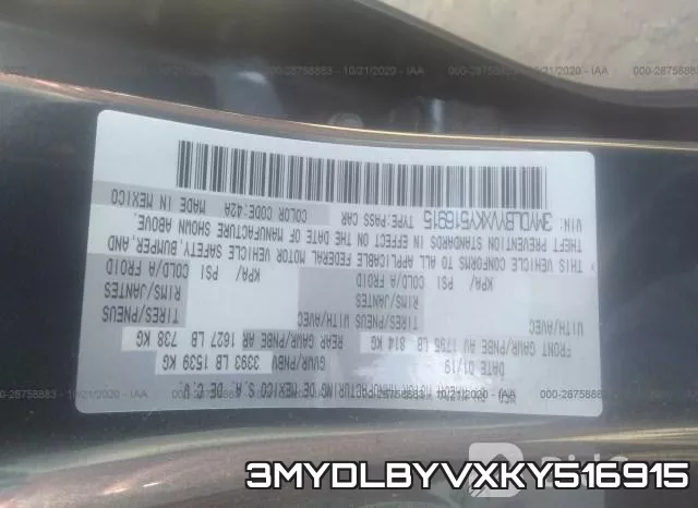 3MYDLBYVXKY516915 фото 10