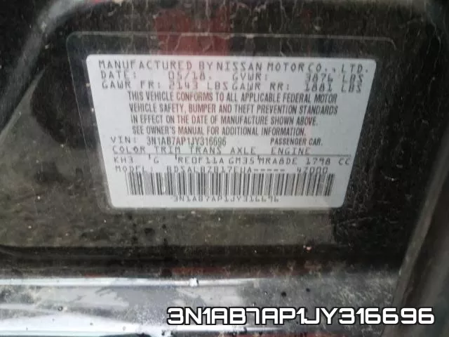 3N1AB7AP1JY316696 фото 2