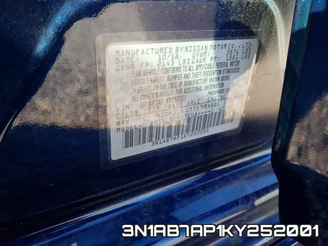 3N1AB7AP1KY252001 фото 2