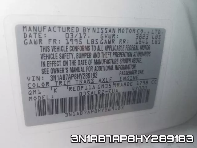 3N1AB7AP8HY289183 фото 2