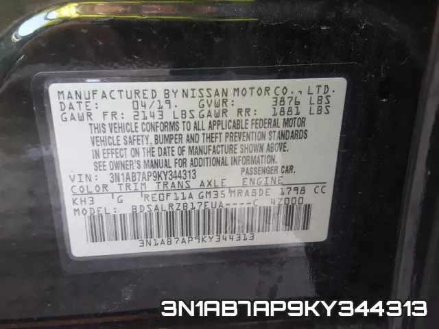 3N1AB7AP9KY344313 фото 2