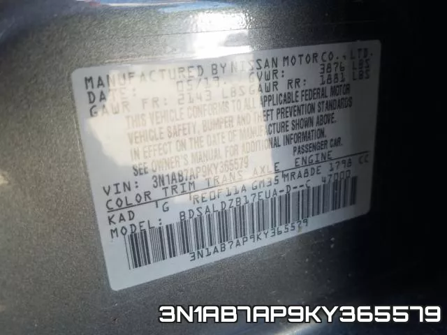 3N1AB7AP9KY365579 фото 2