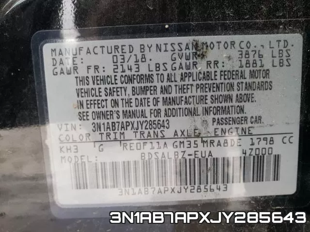 3N1AB7APXJY285643 фото 2