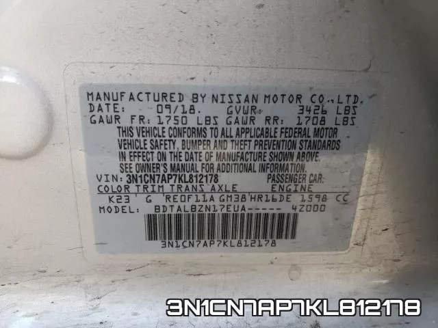 3N1CN7AP7KL812178 фото 2