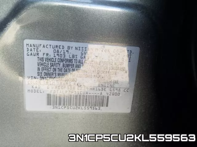 3N1CP5CU2KL559563 фото 2