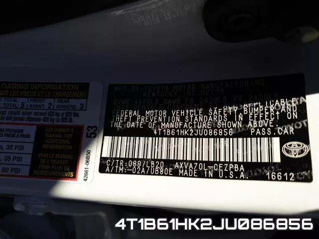 4T1B61HK2JU086856 фото 2