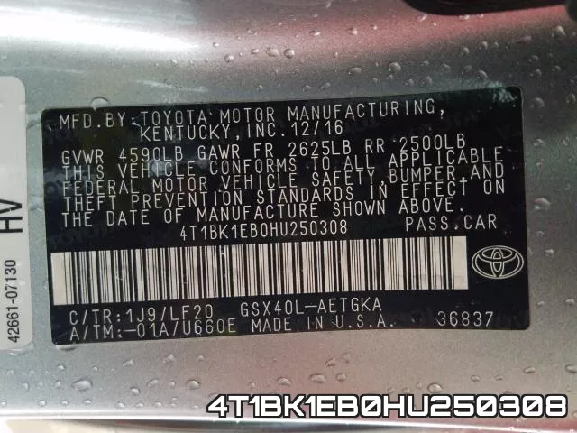 4T1BK1EB0HU250308 фото 2