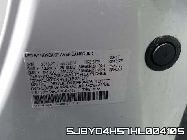 5J8YD4H57HL004105 фото 2