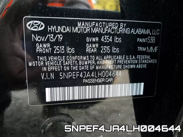 5NPEF4JA4LH004644 фото 2
