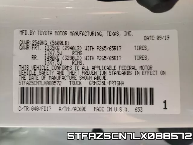 5TFAZ5CN7LX088572 фото 2