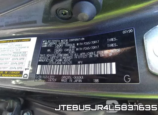 JTEBU5JR4L5837635 фото 9