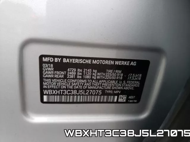 WBXHT3C38J5L27075 фото 2
