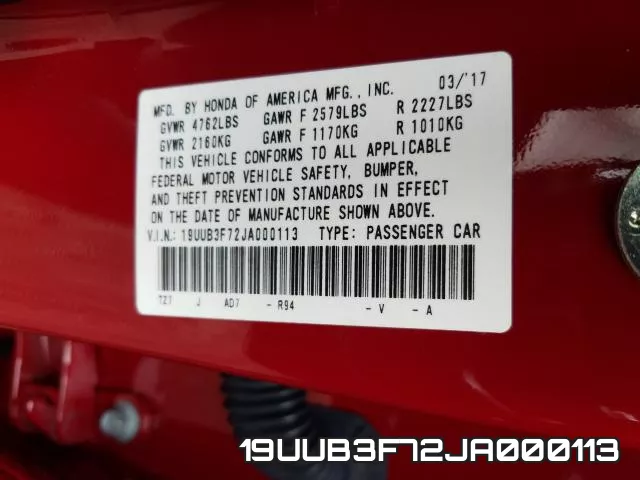 19UUB3F72JA000113 фото 2