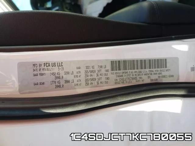 1C4SDJCT7KC780055 фото 2