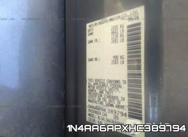 1N4AA6APXHC389794 фото 10