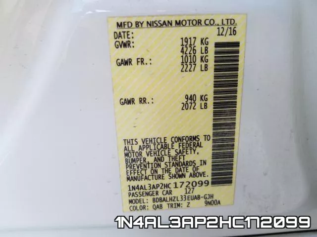 1N4AL3AP2HC172099 фото 2