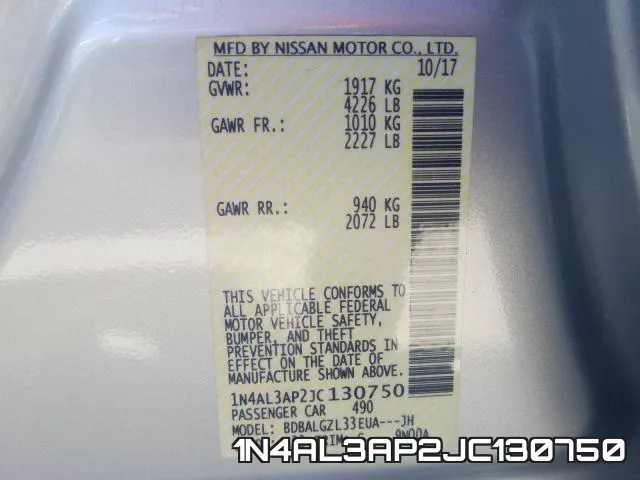 1N4AL3AP2JC130750 фото 2