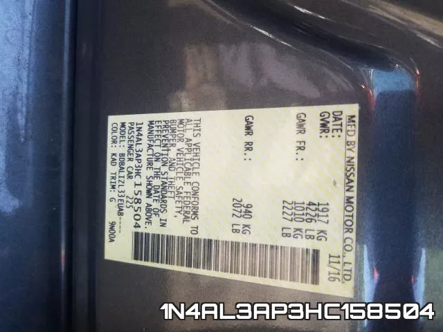 1N4AL3AP3HC158504 фото 2