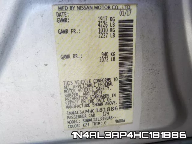 1N4AL3AP4HC181886 фото 2