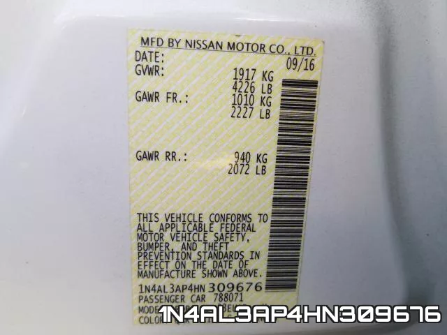 1N4AL3AP4HN309676 фото 2