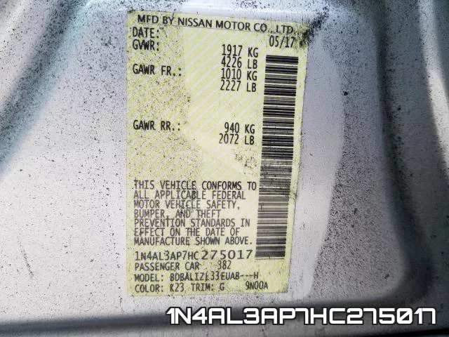 1N4AL3AP7HC275017 фото 2