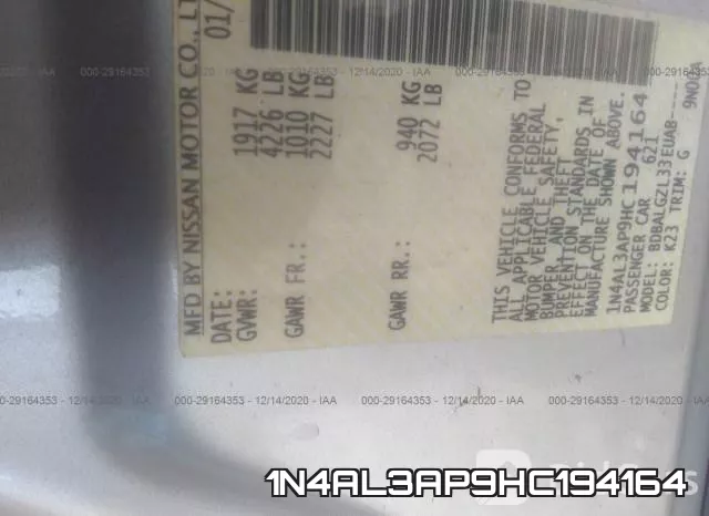 1N4AL3AP9HC194164 фото 9