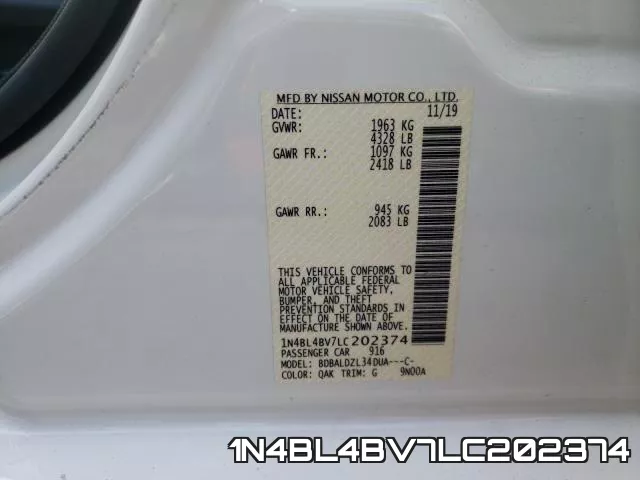 1N4BL4BV7LC202374 фото 2
