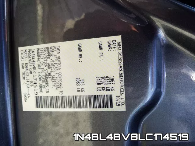1N4BL4BV8LC174519 фото 2
