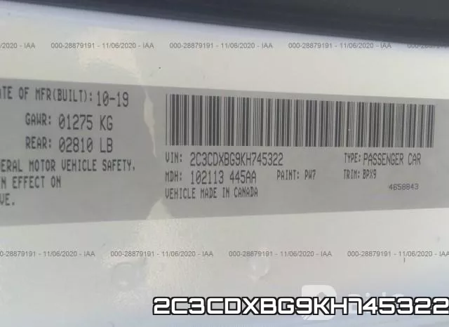 2C3CDXBG9KH745322 фото 9