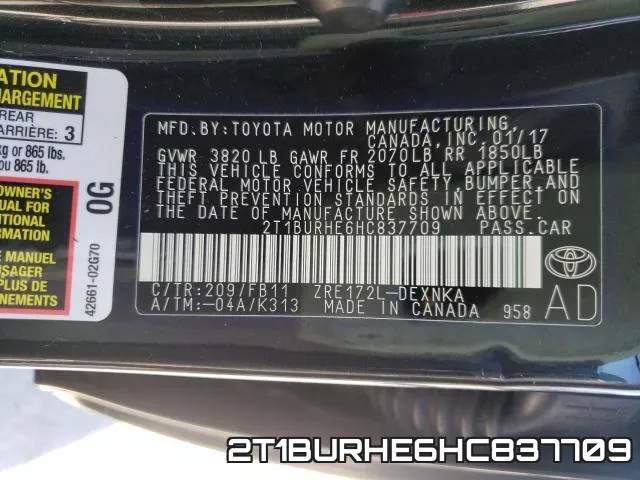 2T1BURHE6HC837709 фото 2
