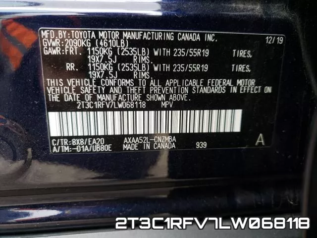 2T3C1RFV7LW068118 фото 2
