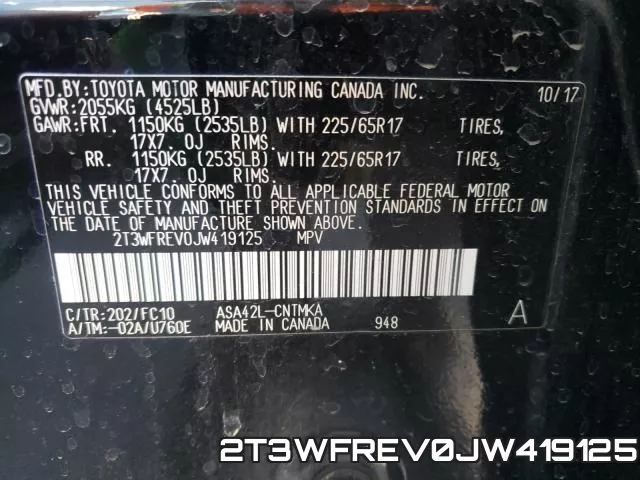 2T3WFREV0JW419125 фото 2