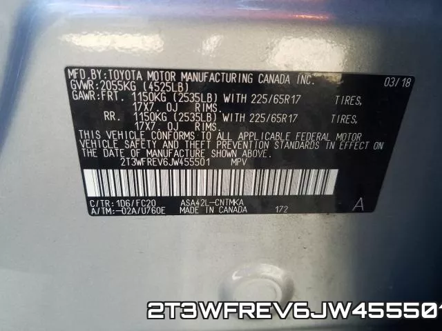 2T3WFREV6JW455501 фото 2