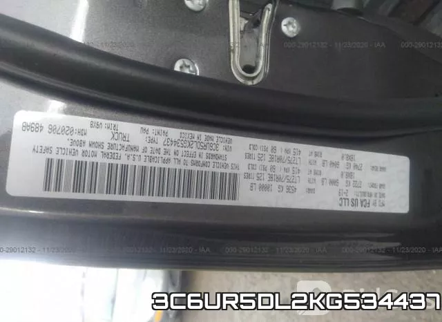 3C6UR5DL2KG534437 фото 9