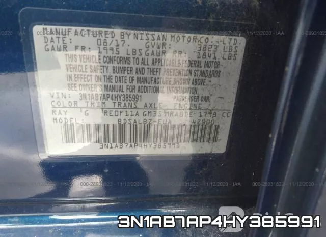 3N1AB7AP4HY385991 фото 9