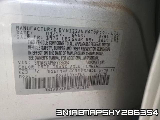 3N1AB7AP5HY286354 фото 2
