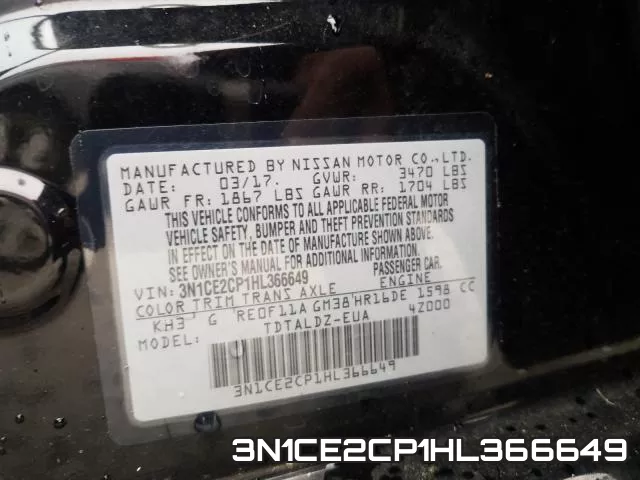 3N1CE2CP1HL366649 фото 2