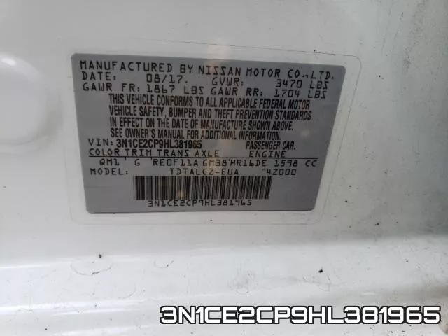 3N1CE2CP9HL381965 фото 2