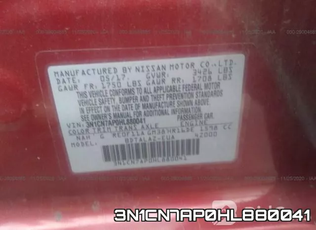 3N1CN7AP0HL880041 фото 10