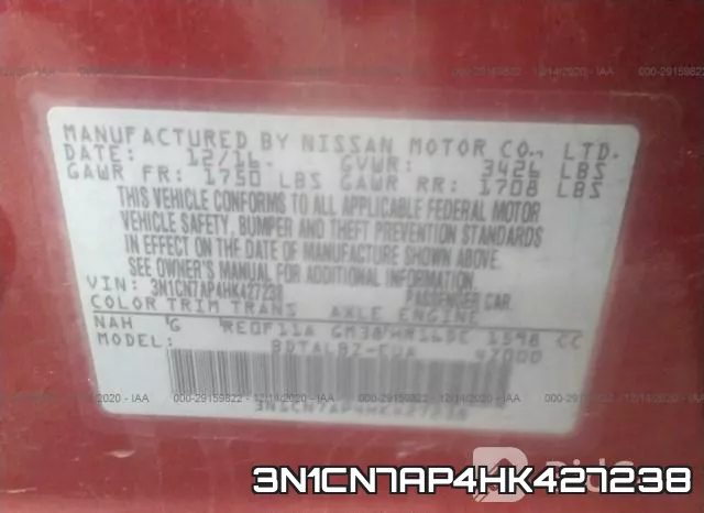 3N1CN7AP4HK427238 фото 9