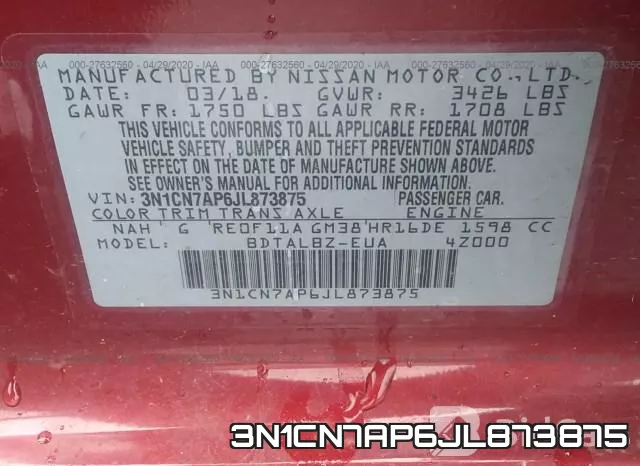 3N1CN7AP6JL873875 фото 9