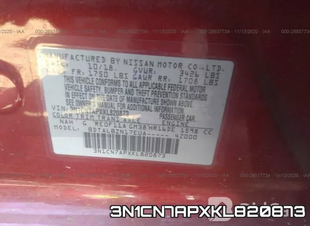 3N1CN7APXKL820873 фото 8