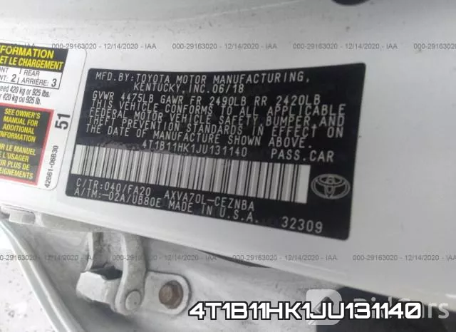 4T1B11HK1JU131140 фото 10