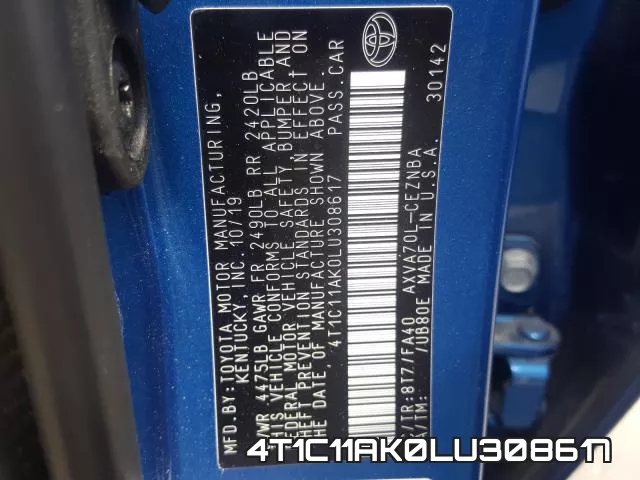 4T1C11AK0LU308617 фото 2