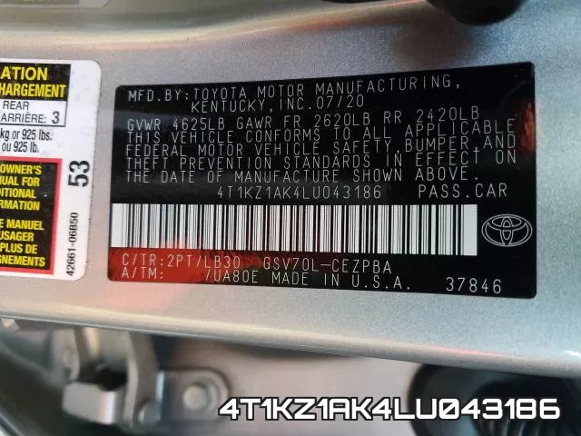 4T1KZ1AK4LU043186 фото 2